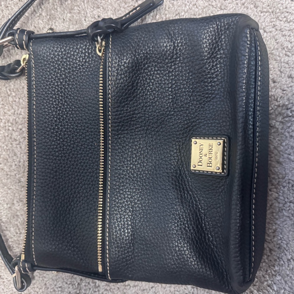 Dooney & Bourke Black Pebbled Leather Crossbody Bag